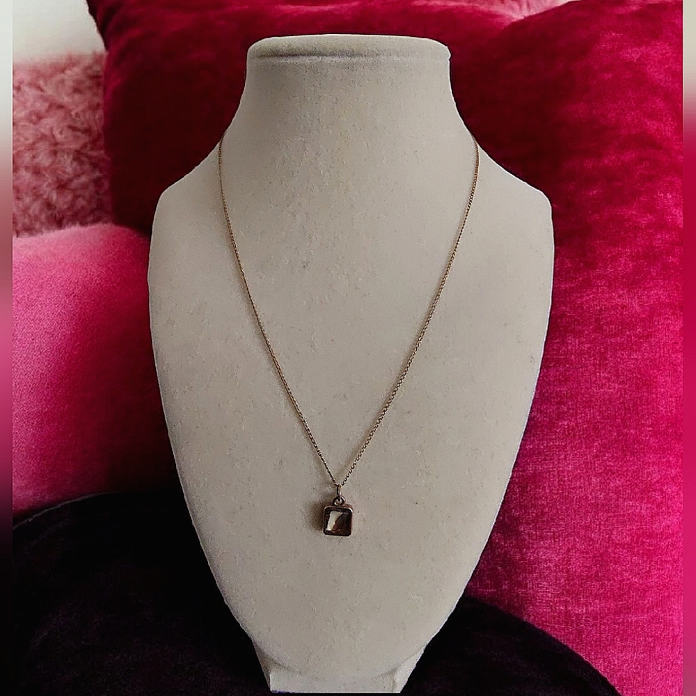 14K Gold Filled Necklace With Small Square Pendant